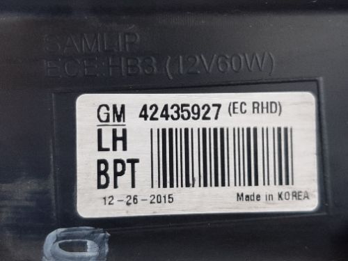 VAUXHALL MOKKA SE 2016 Headlight Headlamp Left Side